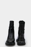 Puro | Front zip high top leather sneakers