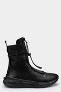 Puro | Front zip high top leather sneakers