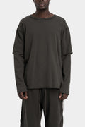 Andrea Ya'aqov | AW25 - Layered long sleeve tee, Smoke brown 25MGUW56