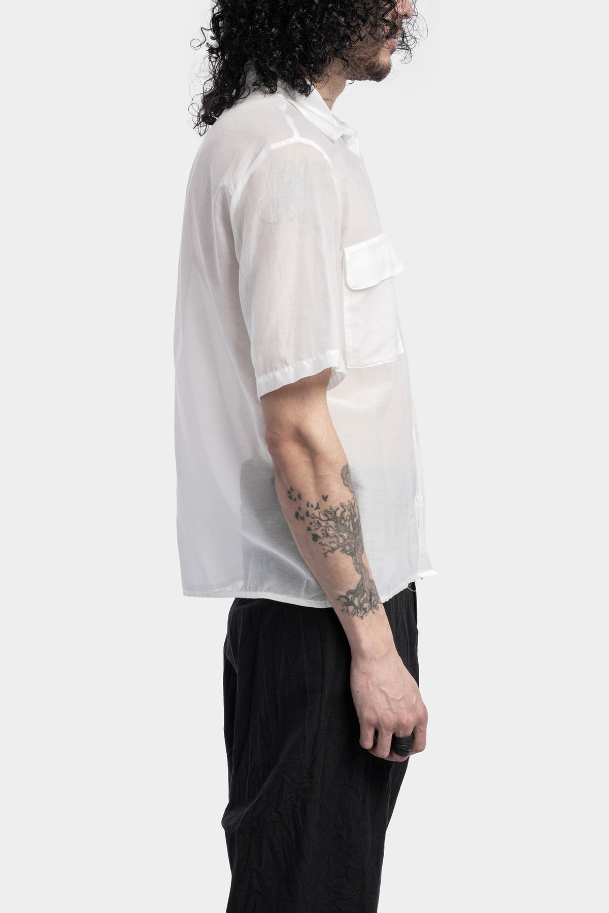 NostraSantissima | SS24 - Silk blend short sleeve shirt, White