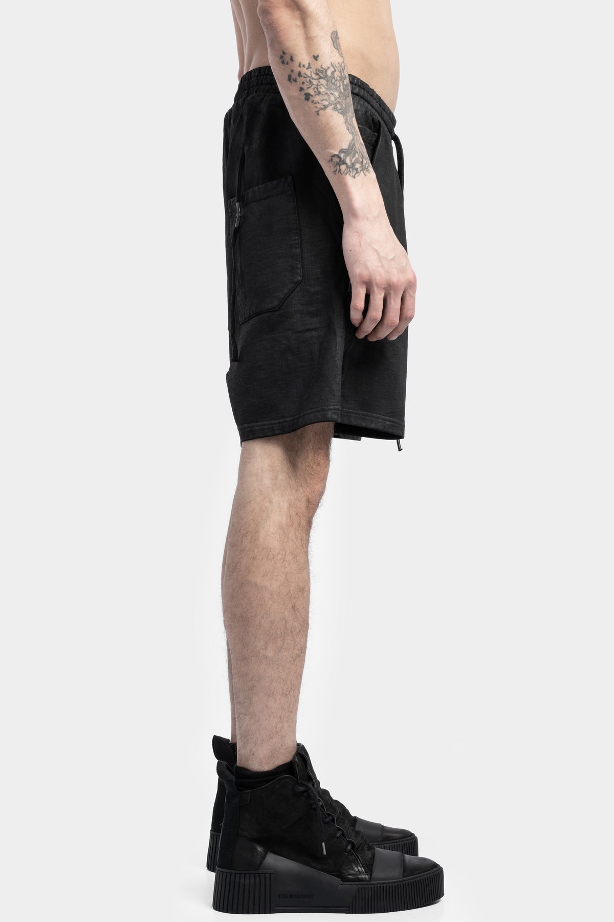 11 By BBS | SS23 - P27 - Cotton sweat shorts, coated black