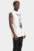 Julius_7 | SS25 - Sleeveless T-Shirt, Off White / Print