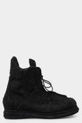 Blackmerle | SS25 - A02 Distressed suede wing boots, Black