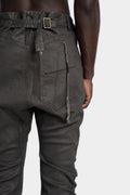 11 by BBS | P4C - Asymmetrical fly baggy jeans, Carbon coated