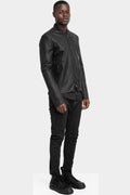 Daniele Basta | SS25 - "Richie" Standing collar stretch leather jacket