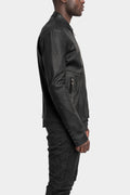 Daniele Basta | SS25 - "Richie" Standing collar stretch leather jacket