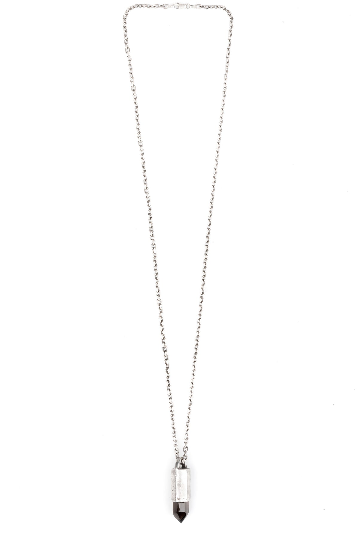 Enri Mars | Vespro silver necklace featuring a large black quartz