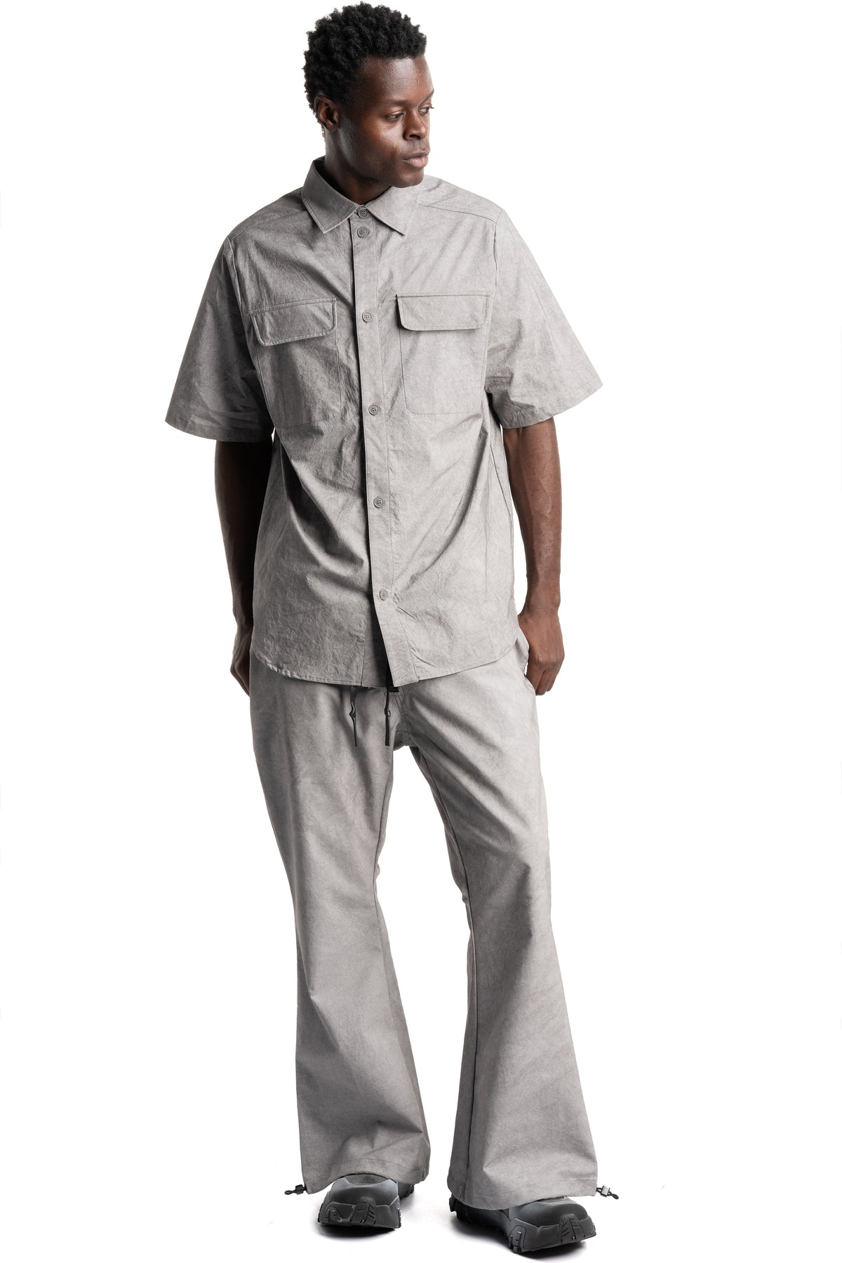 Gall | SS26 - Cargo Drifter Short Sleeve Shirt, Light Grey 07