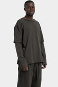 Andrea Ya'aqov | AW25 - Layered long sleeve tee, Smoke brown 25MGUW56