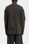 Andrea Ya'aqov | AW25 - Layered long sleeve tee, Smoke brown 25MGUW56
