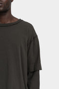 Andrea Ya'aqov | AW25 - Layered long sleeve tee, Smoke brown 25MGUW56