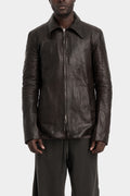 Samoke | AW25 - Wool lined leather zip jacket, Vintage Brown JKT-0325