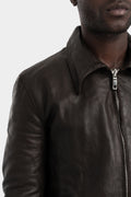 Samoke | AW25 - Wool lined leather zip jacket, Vintage Brown JKT-0325