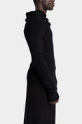 Julius_7 | AW25 - Ribbed wool draped asymmetrical sweater, 917KNM2