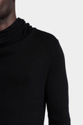 Julius_7 | AW25 - Ribbed wool draped asymmetrical sweater, 917KNM2