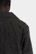 Deformed Herringbone Jacquard Double-Breasted Coat