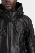 D.Hygen | AW25 - Hooded leather jacket, ST105-0225A