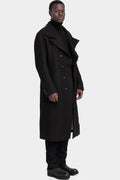 Masnada | AW25 - High neck long hemp wool coat, M3508