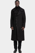Masnada | AW25 - High neck long hemp wool coat, M3508