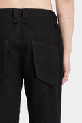Blackmerle | AW25 - Wool blend Split trousers, Black 252-B02-007