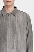 Professor E. | Timeworn silk blend shirt, Natural dyed grey 25FW-PE-FM-13