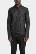 Daniele Basta | SS25 - "Richie" Standing collar stretch leather jacket