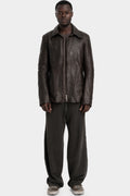 Samoke | AW25 - Wool lined leather zip jacket, Vintage Brown JKT-0325