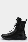 Puro | Front zip high top leather sneakers
