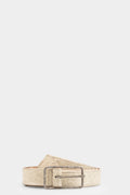 0-Hide | Silver buckle leather belt, Dirt white F25blt5