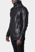Incarnation | Double breasted moto high neck leather jacket