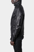 Incarnation | Double breasted moto high neck leather jacket