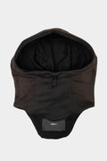 Rib knit retract hood, Inversion black