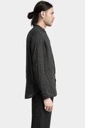 Marc Point | SS25 - Korean collar linen shirt, Black