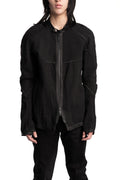69 by Isaac Sellam | SS26 - Anatomical Pattern Structure Cotton Bomber Jacket, Black ANATOMIQUE