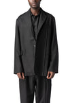 Andrea Ya'Aqov | AW26 - Oversized panelled virgin wool blazer, Black 26MDUT32