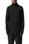 Andrea Ya'Aqov | AW26 - Double layer knitted turtleneck, Black & Mushroom Brown 26MFOL56
