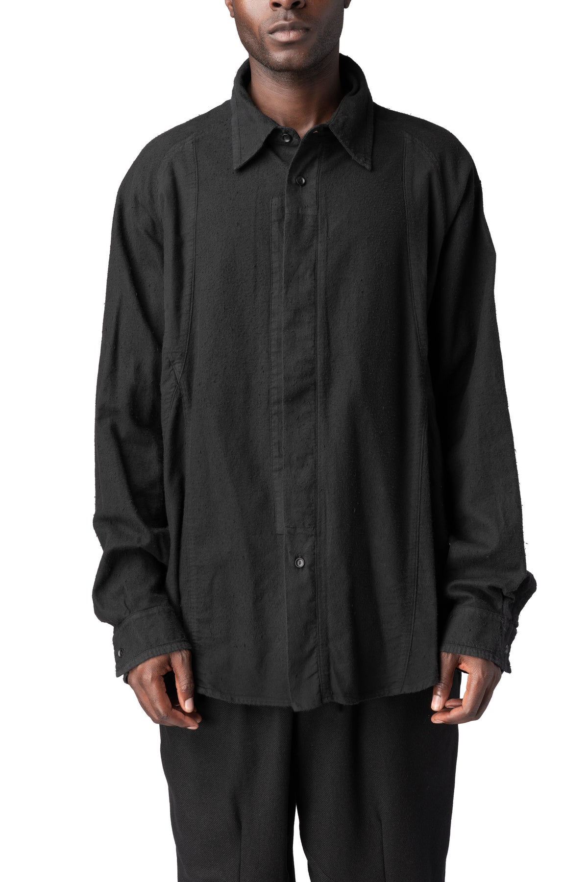 Andrea Ya'Aqov | AW26 - Cotton shirt, Black 26MCOB22