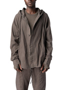 Andrea Ya'Aqov | AW26 - Cotton hooded shirt, Mushroom Brown 26MCOB23