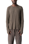 Andrea Ya'Aqov | AW26 - Viscose long sleeve crewneck, Mushroom Brown 26MLOD57