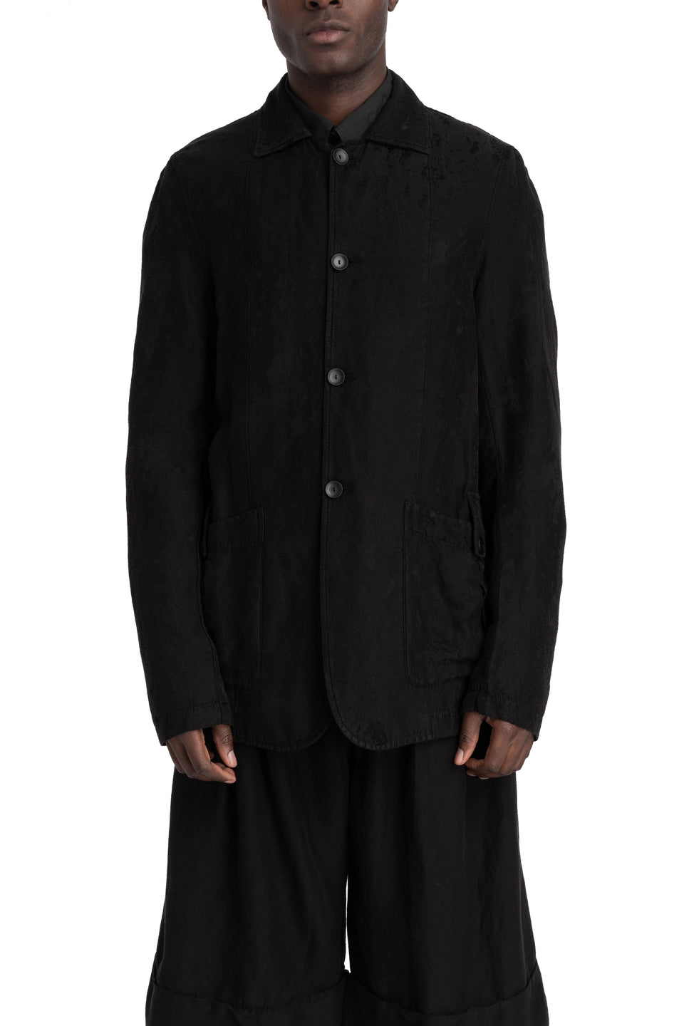 Buttoned up jacquard jacket