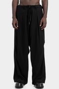Andrea Ya'aqov | AW25 - Draped wide wool blend pants, 25MSAP48B Black