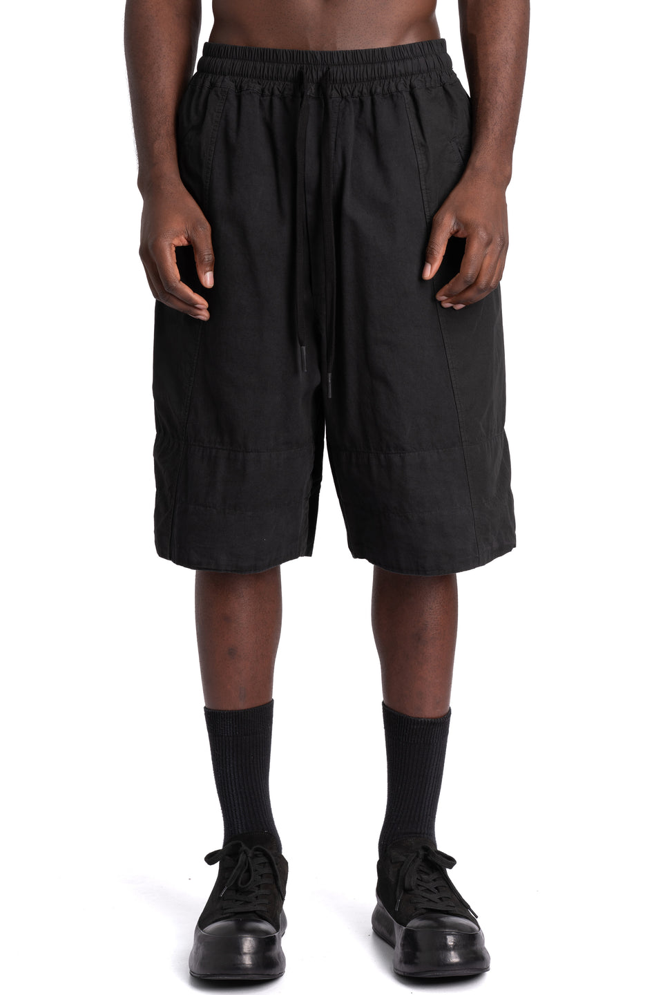 Wide cotton shorts