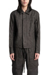 Blackmerle | SS26 - Ink Coated Flax Trucker Jacket, 261-J01-500IC