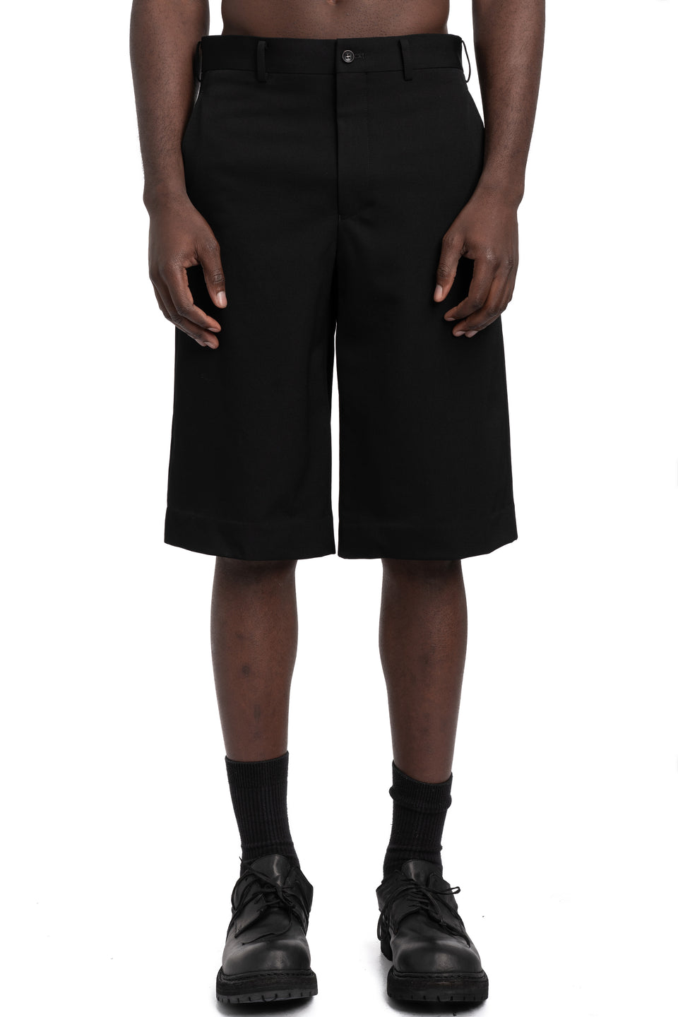 Wool gabardine shorts