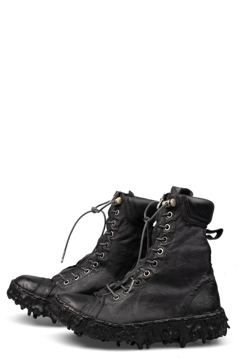 Culture of Brave | High top melt sole front zip sneakers, Coal MELH1W