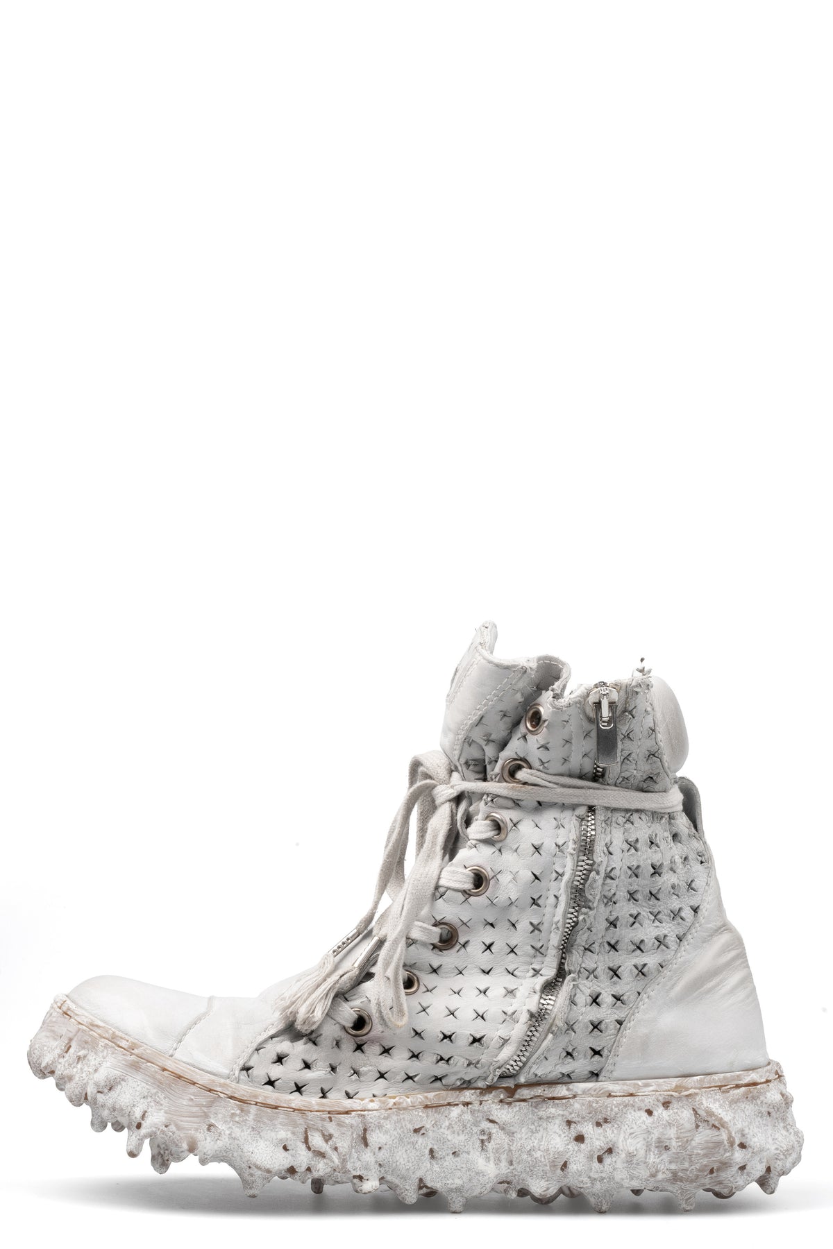 Culture of Brave Perforated High top melt sole laced sneakers MELM3