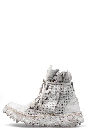 Culture of Brave Perforated High top melt sole laced sneakers MELM3
