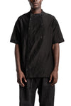 D.Hygen | SS26 - Silk Cotton Washer Double Open Band Collar Half Sleeve Shirt, ST102-0626S