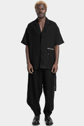 JOE CHIA | AW24 - Worsted Japanese wool oversized short sleeve shirt