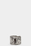 Silver band ring with Garnet
